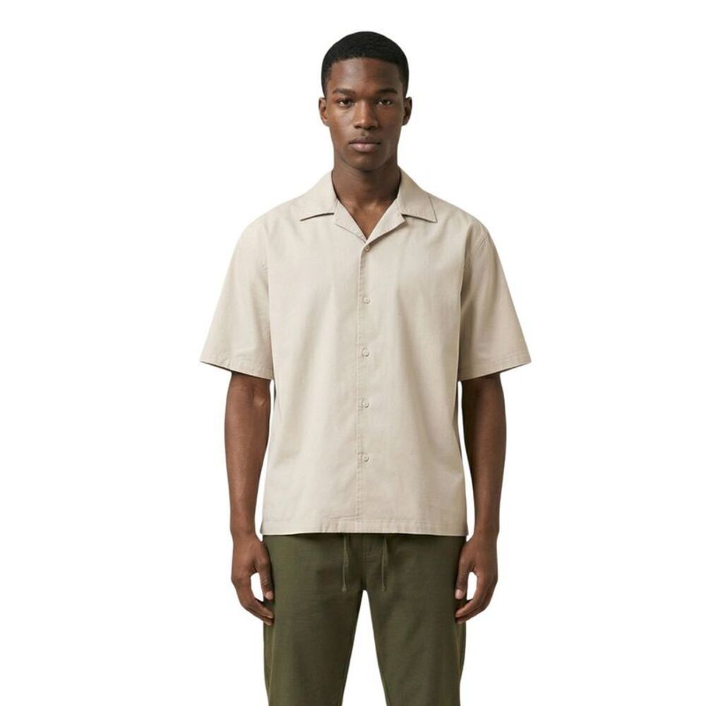 Only & Sons Beige Cotton Shortsleeve Men's Shirt